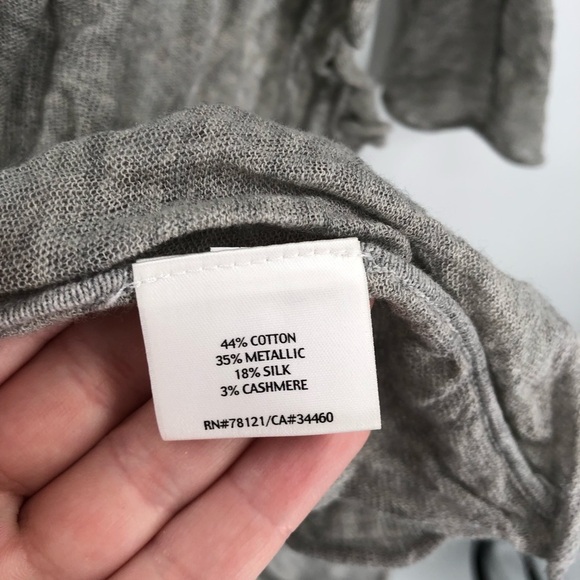 EILEEN FISHER Sweater Waterfall Open Drape Cotton Silk Cashmere Crinkle M Gauzy - Picture 6 of 9